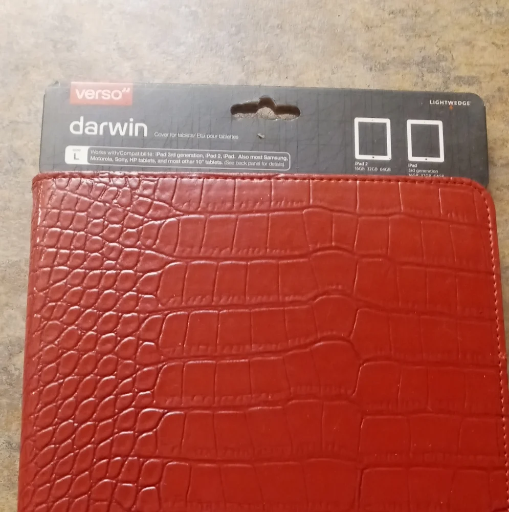 Varso Darwin cover for ipad or unversal tablets red croc skin - Picture 3 of 8